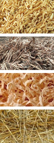 農作物原料如麥桿、稻桿、玉米秸稈、稻殼、花生殼和其它農作物